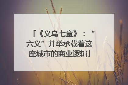 《义乌七章》：“六义”并举承载着这座城市的商业逻辑