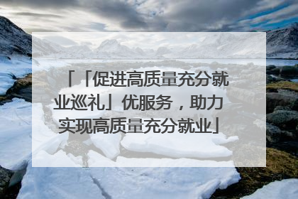 「促进高质量充分就业巡礼」优服务，助力实现高质量充分就业