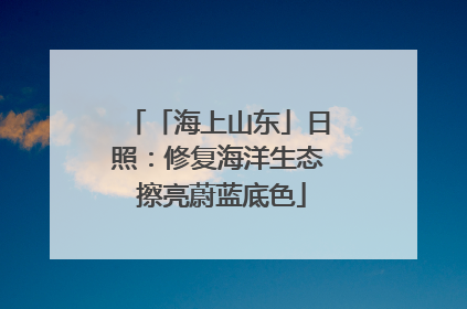 「海上山东」日照：修复海洋生态 擦亮蔚蓝底色