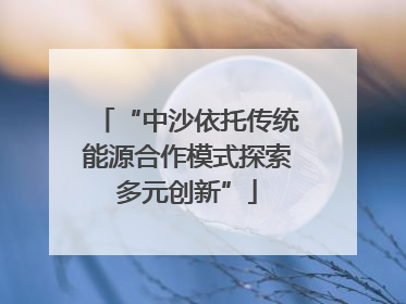 “中沙依托传统能源合作模式探索多元创新”