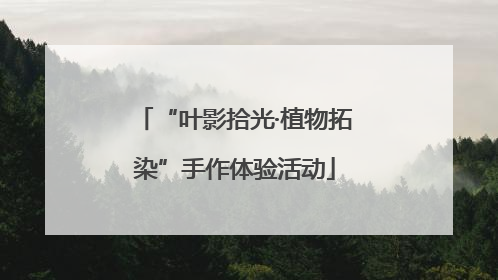 “叶影拾光·植物拓染”手作体验活动