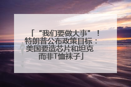 “我们要做大事”！特朗普公布政策目标：美国要造芯片和坦克 而非T恤袜子