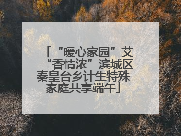 “暖心家园”艾“香情浓”滨城区秦皇台乡计生特殊家庭共享端午