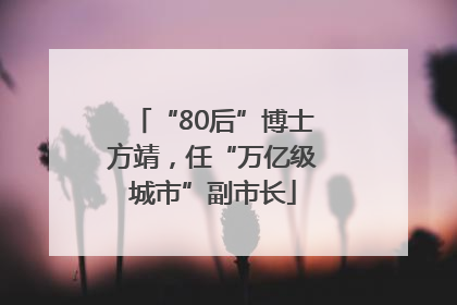 “80后”博士方靖，任“万亿级城市”副市长