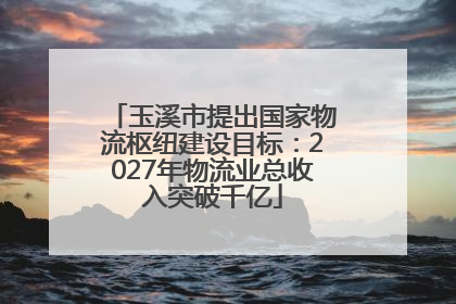 玉溪市提出国家物流枢纽建设目标：2027年物流业总收入突破千亿
