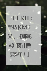 王长田:坚持长期主义,《哪吒3》预计需要5年!