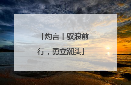 灼言丨驭浪前行，勇立潮头