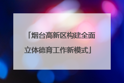 烟台高新区构建全面立体德育工作新模式