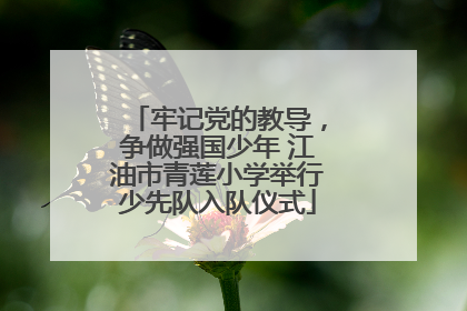 牢记党的教导，争做强国少年 江油市青莲小学举行少先队入队仪式