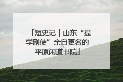短史记｜山东“提学副使”亲自更名的平原闲道书院