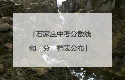 石家庄中考分数线和一分一档表公布