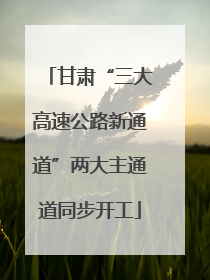 甘肃“三大高速公路新通道”两大主通道同步开工