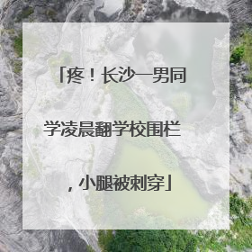 疼！长沙一男同学凌晨翻学校围栏，小腿被刺穿