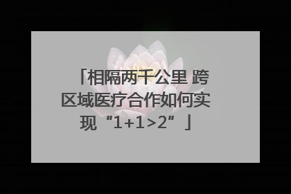 相隔两千公里 跨区域医疗合作如何实现“1+1>2”
