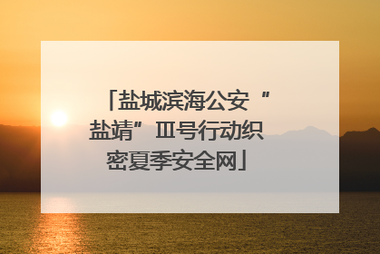 盐城滨海公安“盐靖”Ⅲ号行动织密夏季安全网