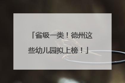 省级一类！德州这些幼儿园拟上榜！