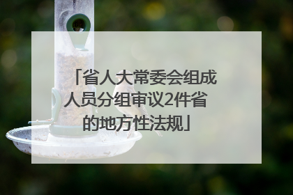 省人大常委会组成人员分组审议2件省的地方性法规