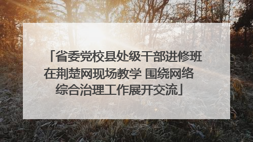 省委党校县处级干部进修班在荆楚网现场教学 围绕网络综合治理工作展开交流