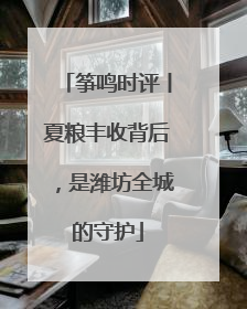 筝鸣时评丨夏粮丰收背后，是潍坊全城的守护