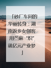 砂厂车间的华丽转身：湖南返乡女创客用苎麻“织”就亿元产业梦