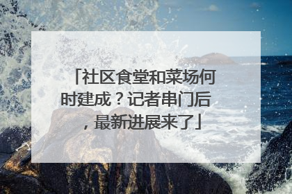 社区食堂和菜场何时建成？记者串门后，最新进展来了