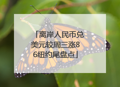 离岸人民币兑美元较周三涨86纽约尾盘点