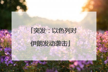 突发：以色列对伊朗发动袭击