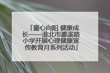 童心向阳 健康成长——淮北市濉溪路小学开展心理健康宣传教育月系列活动