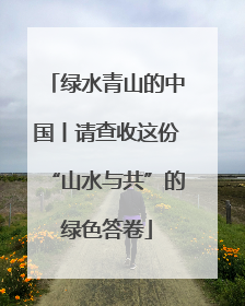 绿水青山的中国丨请查收这份“山水与共”的绿色答卷