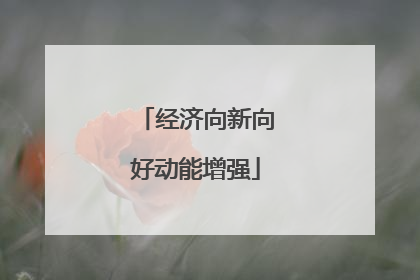 经济向新向好动能增强
