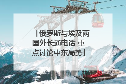 俄罗斯与埃及两国外长通电话 重点讨论中东局势