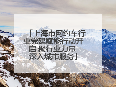 上海市网约车行业党建赋能行动开启 聚行业力量 深入城市服务