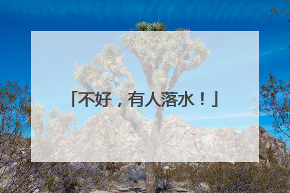 不好，有人落水！