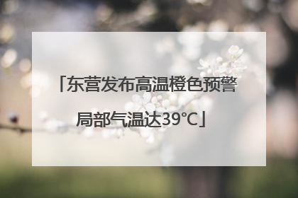 东营发布高温橙色预警 局部气温达39℃