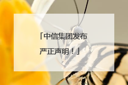 中信集团发布严正声明！
