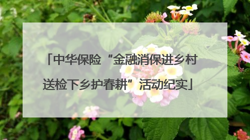 中华保险“金融消保进乡村 送检下乡护春耕”活动纪实