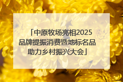 中原牧场亮相2025品牌提振消费暨地标名品助力乡村振兴大会