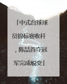 中式台球球员锦标赛收杆，陈喆首夺冠军完成蜕变