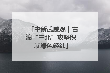 中新武威观｜古浪“三北”攻坚织就绿色经纬