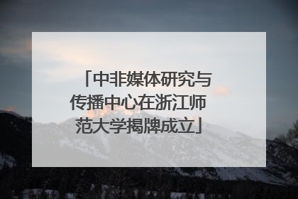 中非媒体研究与传播中心在浙江师范大学揭牌成立