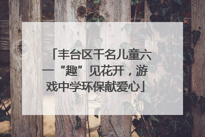 丰台区千名儿童六一“趣”见花开，游戏中学环保献爱心