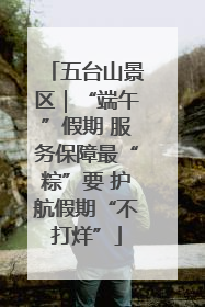 五台山景区｜“端午”假期 服务保障最“粽”要 护航假期“不打烊”