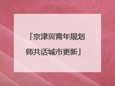 京津冀青年规划师共话城市更新