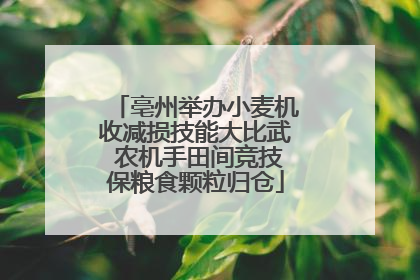 亳州举办小麦机收减损技能大比武 农机手田间竞技保粮食颗粒归仓