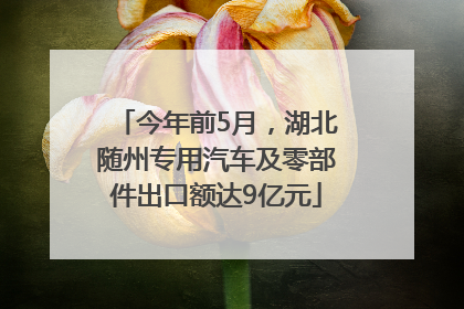 今年前5月，湖北随州专用汽车及零部件出口额达9亿元