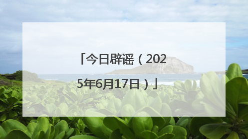 今日辟谣（2025年6月17日）