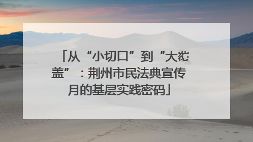 从“小切口”到“大覆盖”：荆州市民法典宣传月的基层实践密码