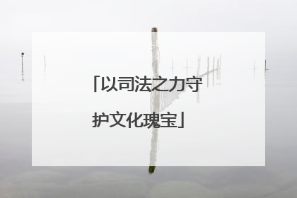 以司法之力守护文化瑰宝