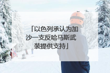 以色列承认为加沙一支反哈马斯武装提供支持