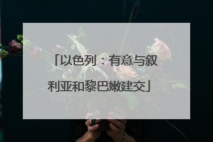 以色列：有意与叙利亚和黎巴嫩建交